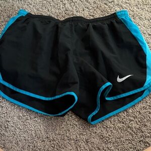 Nike Women's Black Shorts with Blue Trim